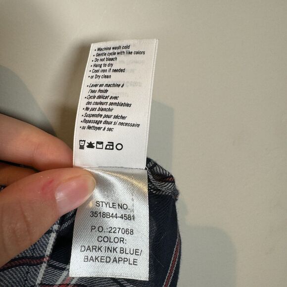 PAIGE Antonia Blouse Size Medium Off The Shoulder Boho Plaid Tartan Top ¾ Sleeve - Picture 6 of 9